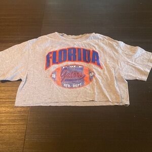Alstyle Women’s Large Florida Gators Grey Crop Top Size Large